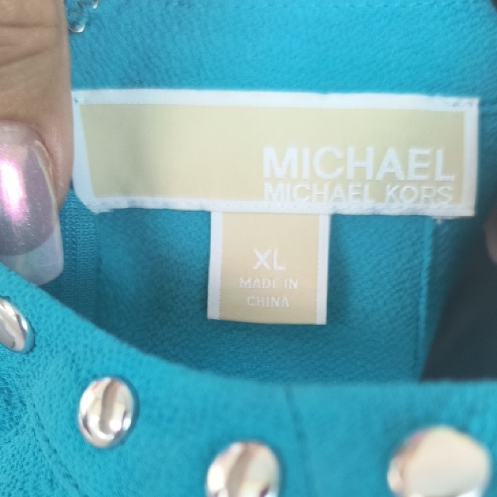Michael Kors Teal Studded Top - Picture 2 of 6